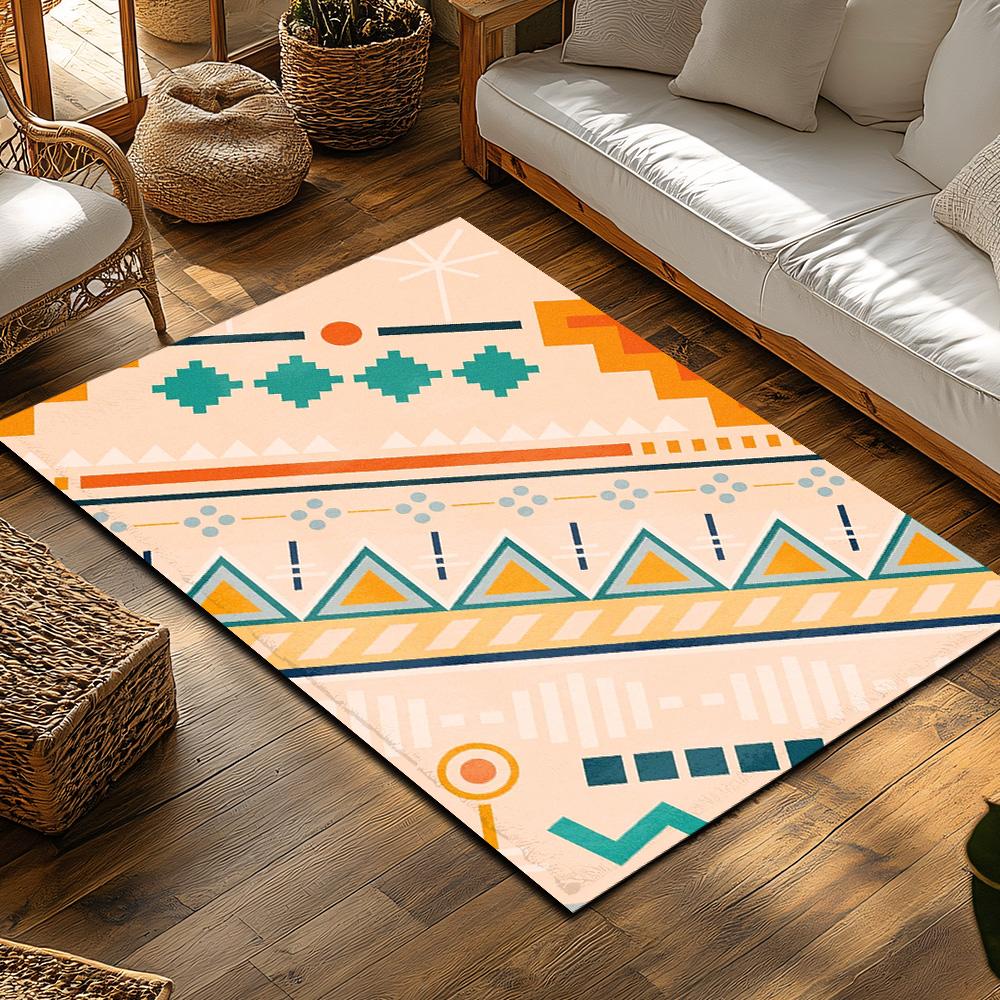 Geometric Southwestern Area Rug Non Slip Doormat Indoor Outdoor Accent Rug Modern Farmhouse Decor Bohemian Floor Mat Washable Ho