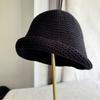 Wool Knitted Rolled-edge Bucket Hat For Women, Winter Warm Fisherman Hat, Large Head Circumference Wool Basin Hat