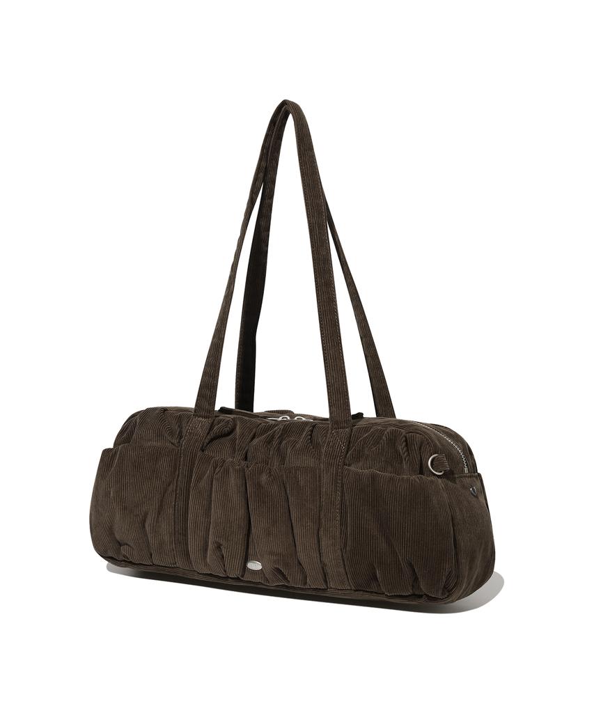 Covernat Woman Clover Heart Bubble Corduroy Duffle Bag Brown