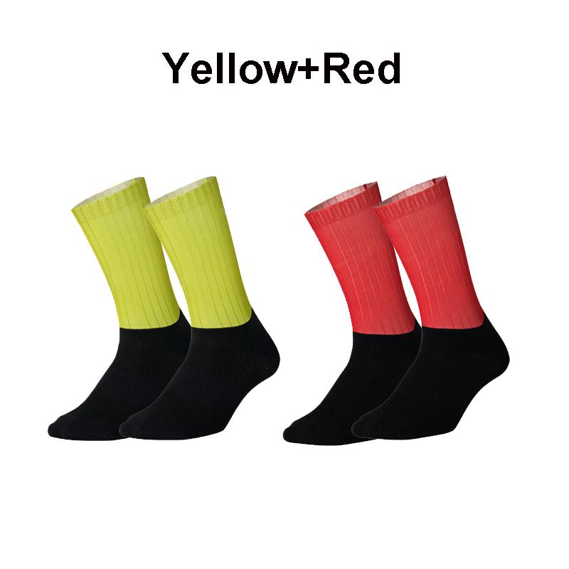 Cycling Socks Aero Anti Slip Silicone Sports Bike Socks Men Breathable Mesh Running Racing Bicycle Socks MTB Calcetines Ciclismo