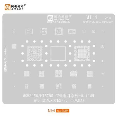 Amaoe MI:10/2/3/17/8/9/11/12/13/14/15/16 BGA Reballing Stencil for SM7150 RAM SM8150 CPU XIAOMI 9 K20 Series Phone Repair Tools
