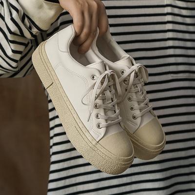 Teen Texture Small Leather Shoes Harajuku Simple Casual Board Shoes Low-top Student Lace-up Men's Shoes