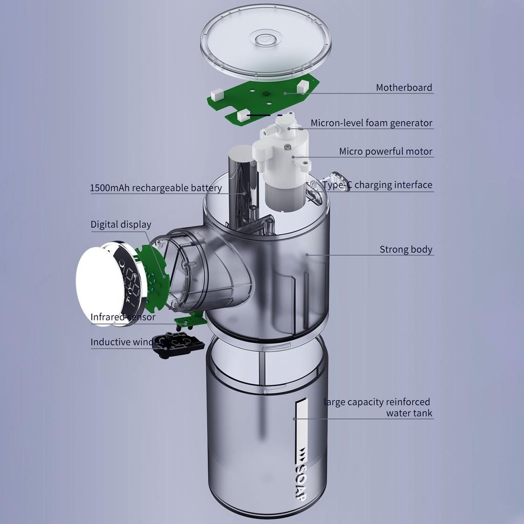 3W 320ML Rechargeable Infrared Induction Automatic Soap Dispenser Waterproof Digital Display Soap Dispenser