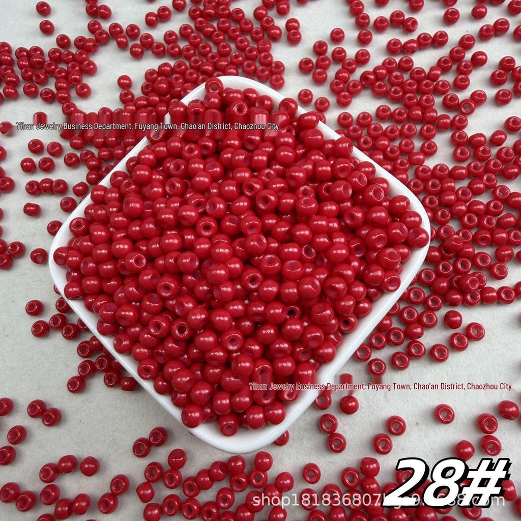 4mm Solid Color Glass Rice Beads for DIY Hairpins, Jewelry, and Embroidery Accessories