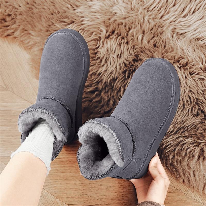 TUINANLE Neue klassische Mini-Schneestiefel. Kombination aus Schaffell Winter Modisch und Lässige Warme Stiefel