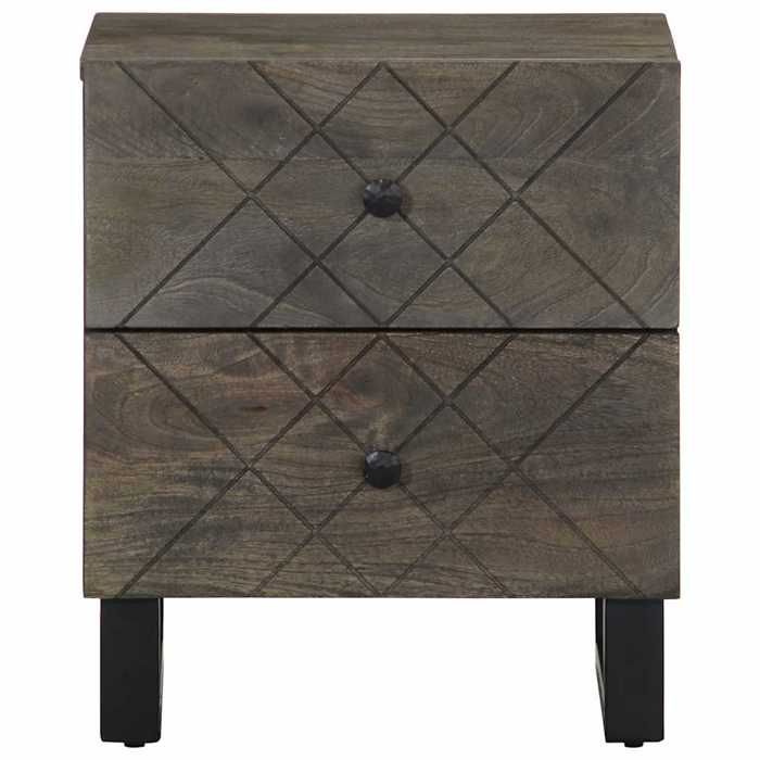 VidaXL Table de chevet noir 40x33x46 cm bois de manguier solide, table d'appoint, armoire de lit, table d'appoint pour la 4017682