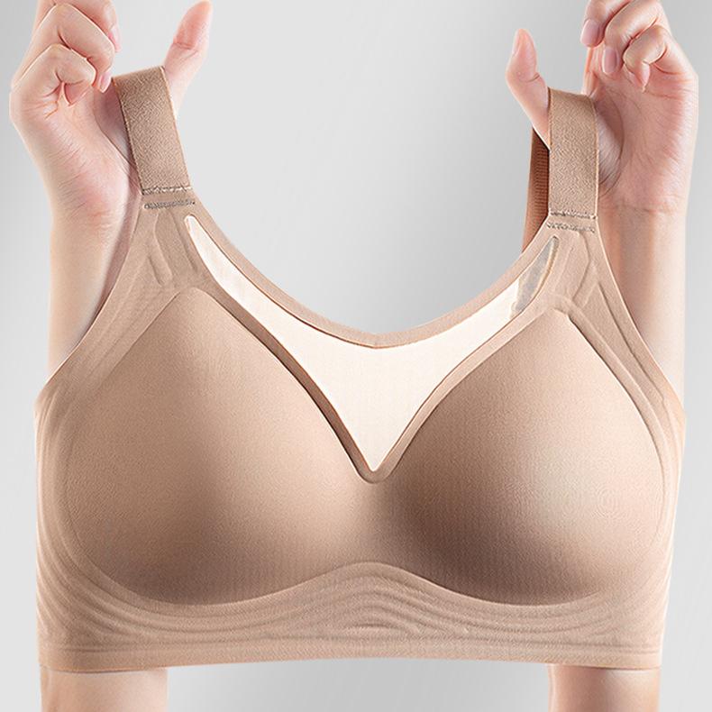 No Trace Bra Women's Strapless Bra Women's Breast Collection Accessory Anti Sagging Large Size No Steel Ring Full Cup Bra