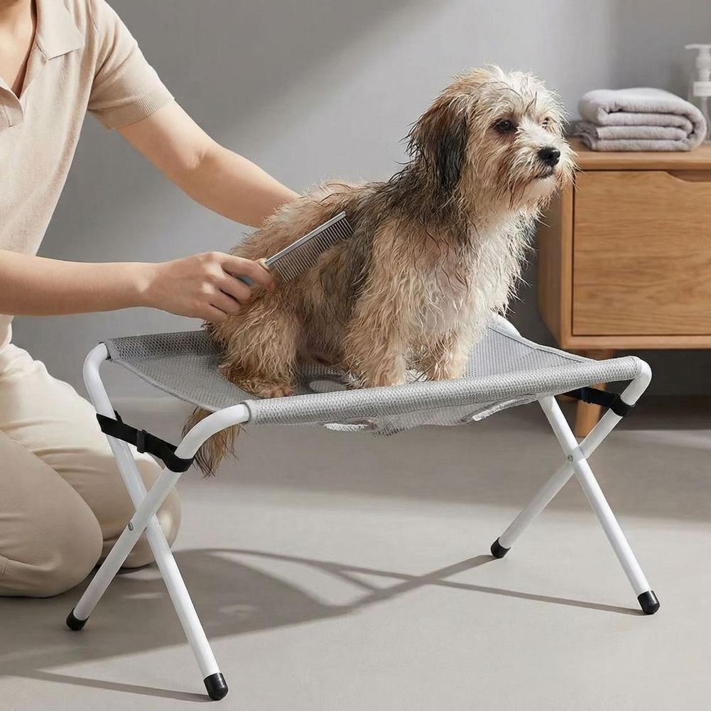 Foldable Pet Grooming Hammock Stand Portable Dog Grooming Table for Nail Trimming Ear Cleaning Small Dogs Home Pet Care