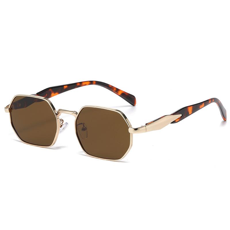 Metal Polygonal Frame Sunglasses - Uv Protection - For Shopping, Traveling And Driving2419