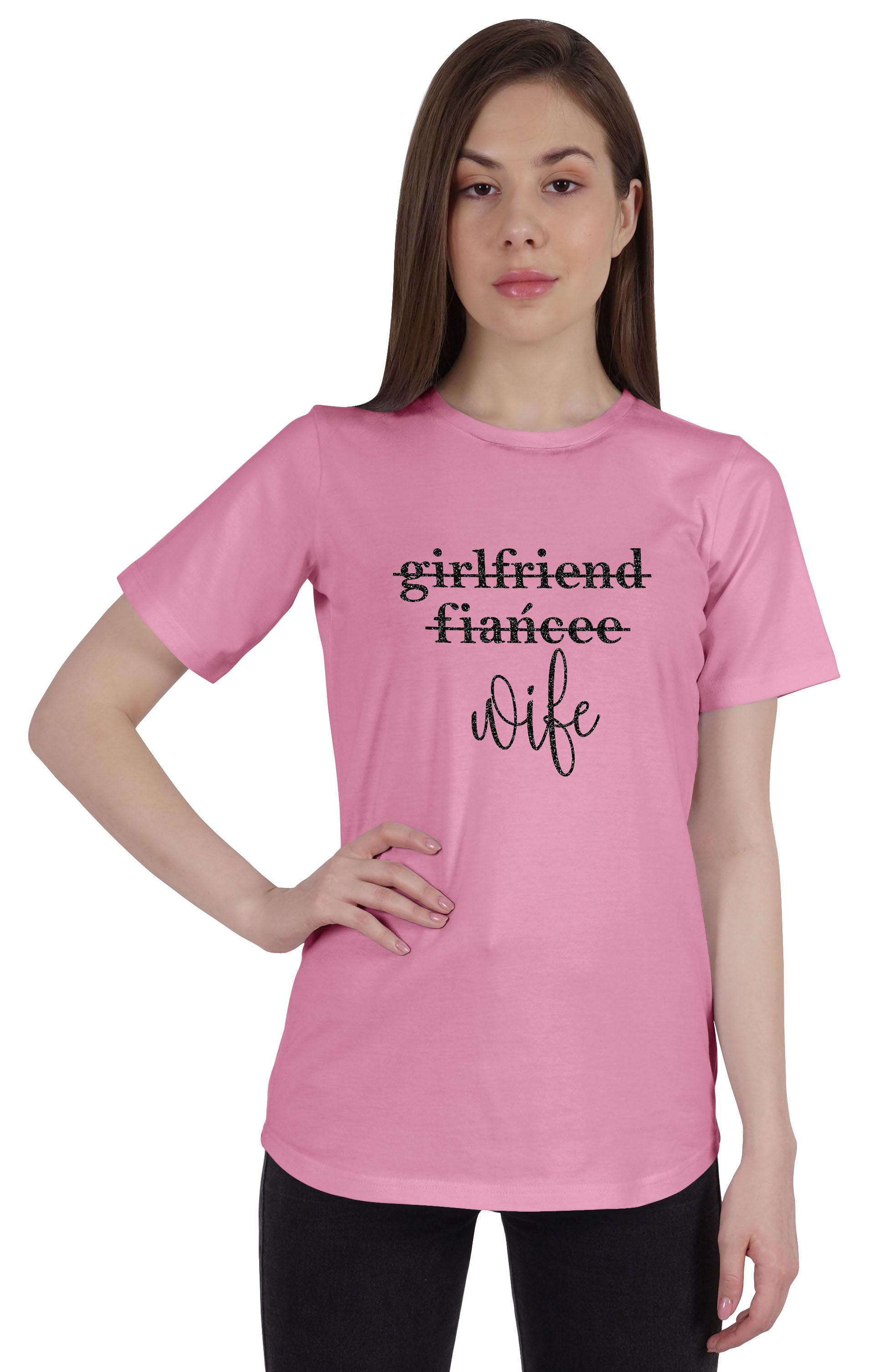 

Inkdotpot Girlfriend Fiancee Wife Shirt Bride Bachelorette Party Shirts Bridal XS рожевий
