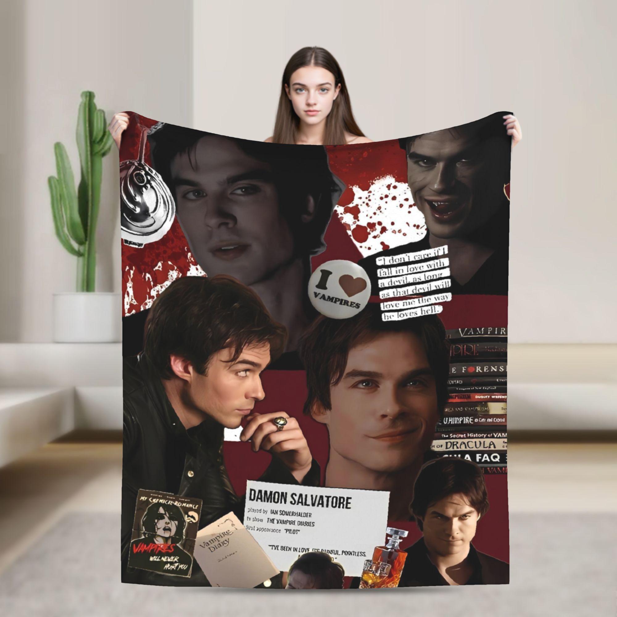 

The Vampire Diaries Damon Salvatore Movie Blanket Super Warm Novelty Plush Throw Blanket For Couch Bed Bedspread Bed Cover 80x120cm(31x47inch)