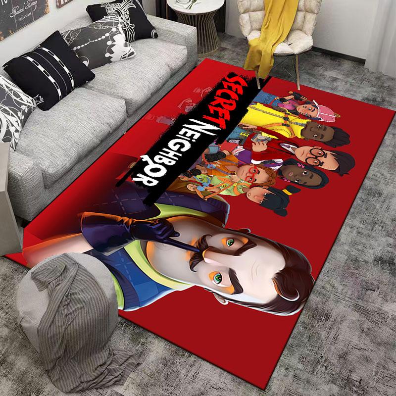 Secret Neighbor Cartoon Carpet suitable as a non-slip mat for the living room or bedroom sofa