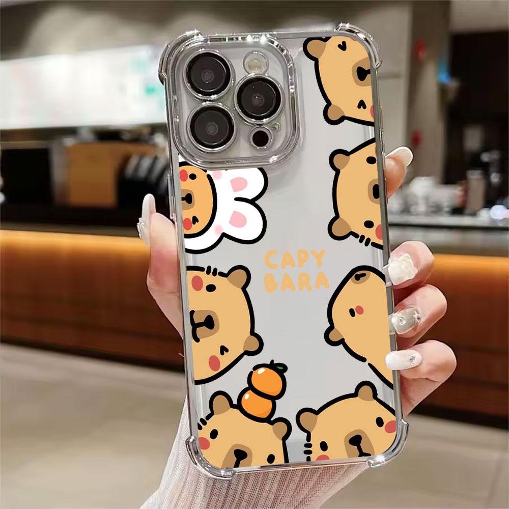 Capybara Cartoon Animal Phone Case For Xiaomi 15T 14T 13 Pro 15 F8 Ultra Poco X7 F7 Pro 5G X3 X5 X6 F5 M7 Shockproof Clear Cover