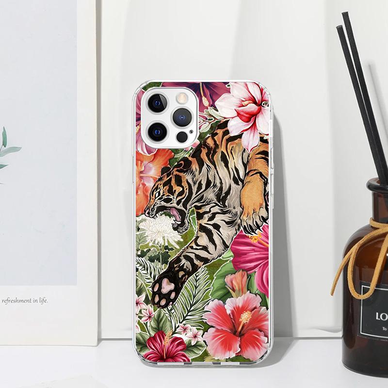 Superior Tiger Pattern Art Phone Case For Iphone 17 Air 16 15 Plus 16E 14 Pro Max 13 Mini 12 11 7 8 SE Fundas Soft Back Cover 17