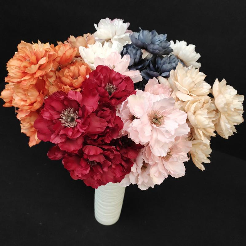 Silk Peony Realistic Artificial Flowers For Wedding Party Home Decorations