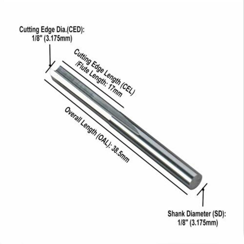 10pcs 2 Flutes Straight Slot CNC Router Bits with 18 Inch Shank for Milling Cutter Set Designed for CNC Machines