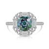 Copper Light Luxury Elegant Dahlia Cut High Carbon Diamond Sugar Cube Ring Women'S Jewelry