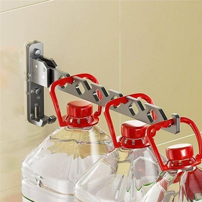 Wall Mounted Clothes Drying Rack 180° Adjustable Aluminum Alloy Foldable Space-Saving Clothes Hanger Stand