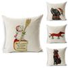 Luxurious 18'' Dachshund Printed Christmas Linen Cushion Cover For Chic Home Decor