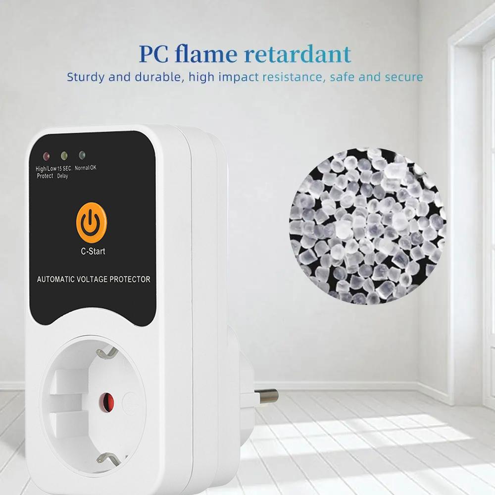 Priză Protector Automat de Tensiune AC 220V Reglabil 16A Protector Supratensiune Priza cu Fișă EU Tensiune Sigură Protecție Frigider