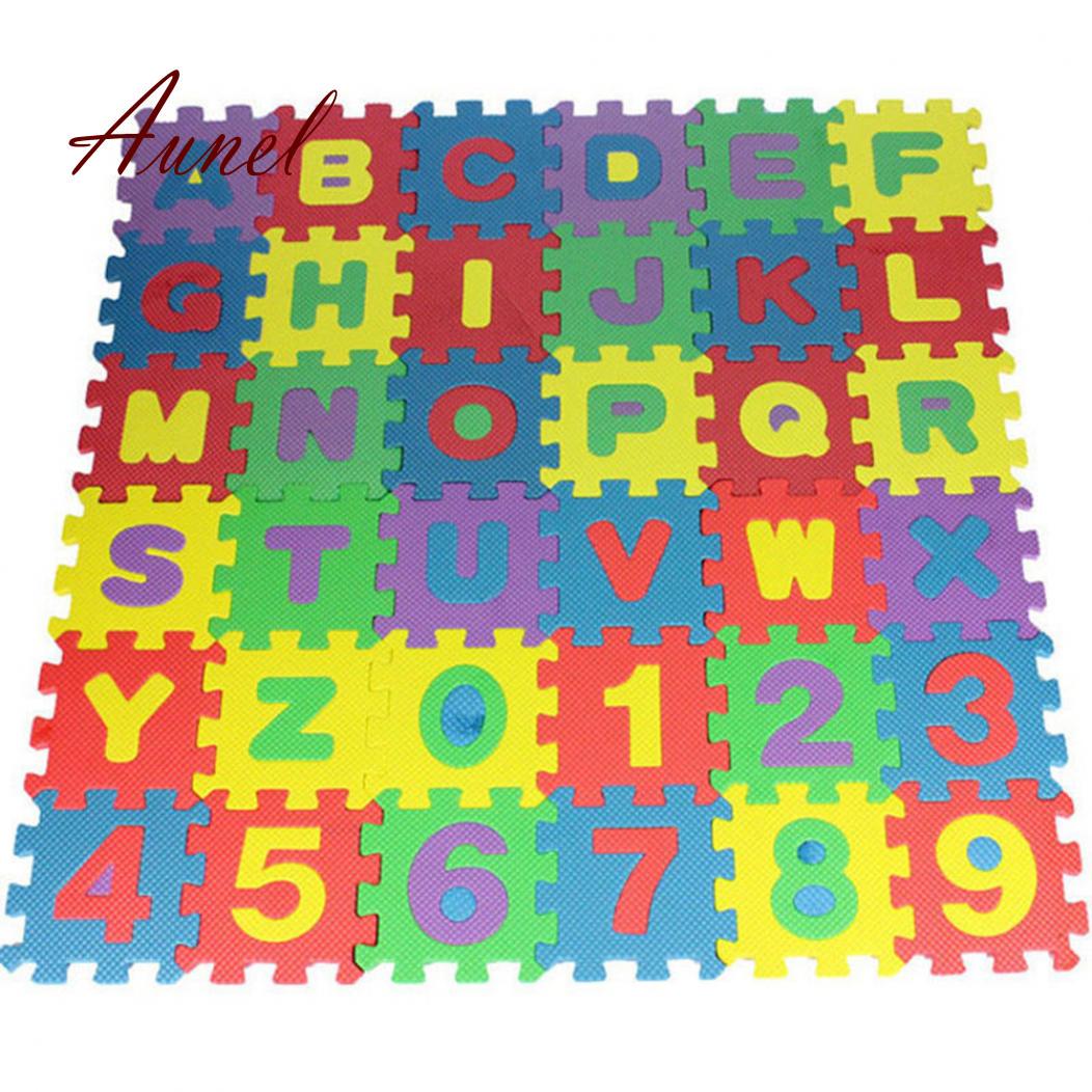 Мягкий сборный коврик пазл из элементов с буквами. 36 элементов в комплекте — фото 3