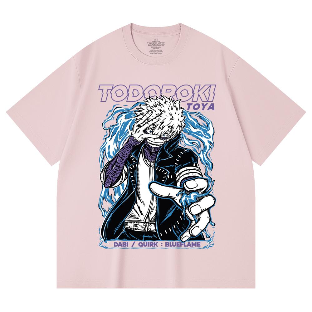 230 g/m² 100% Baumwolle My Hero Academia V11 Dabi Druck Unisex Schweres Baumwoll-T-Shirt