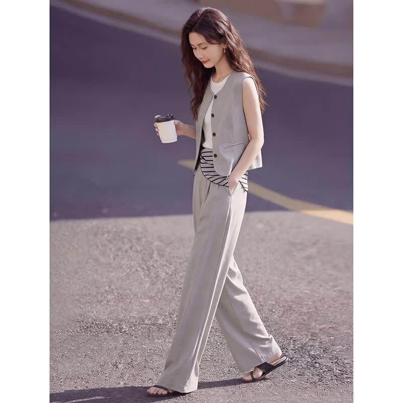 Reawakening Paradise Summer Vest & Wide-leg Pants Set