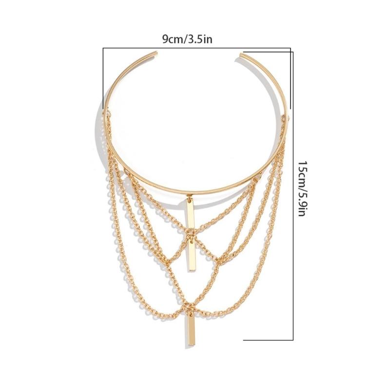 Women's Stacked Fringe Arm Chain Jewelry Customizable Fit Alloys Arm Bracelet for Casual and Formal Occasion