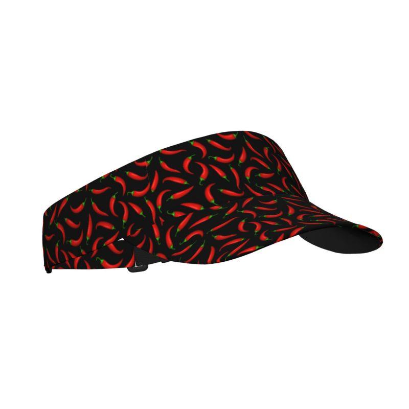 Chilli Peppers Sports Sun Visor Hats for Women Men Adjustable Lightweight Packable Sun Visor Hat for Beach Running Golf Tennis