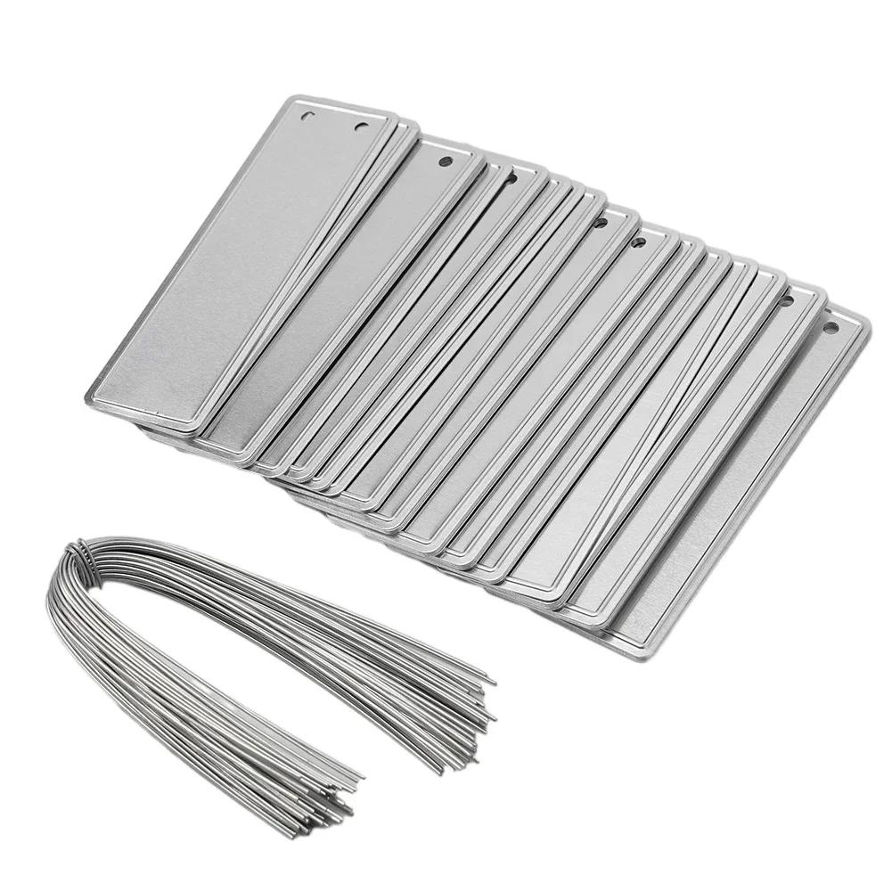 Tags Plant Labels DIY Double-Sided Write Indoor & Outdoor UV Resistant Waterproof With Hole 50 Set 82*25*0.5MM