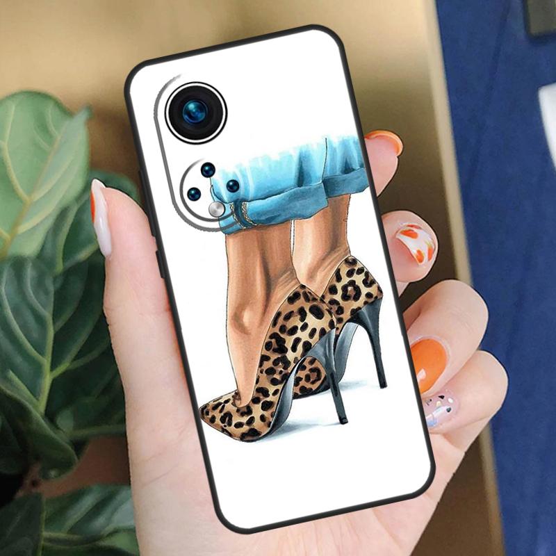 Fashion High Heels Case For Honor 90 50 70 Lite X9b X9a X8b X8a X8 X9 X9c Honor 200 Pro Magic 5 6 7 Lite Cover