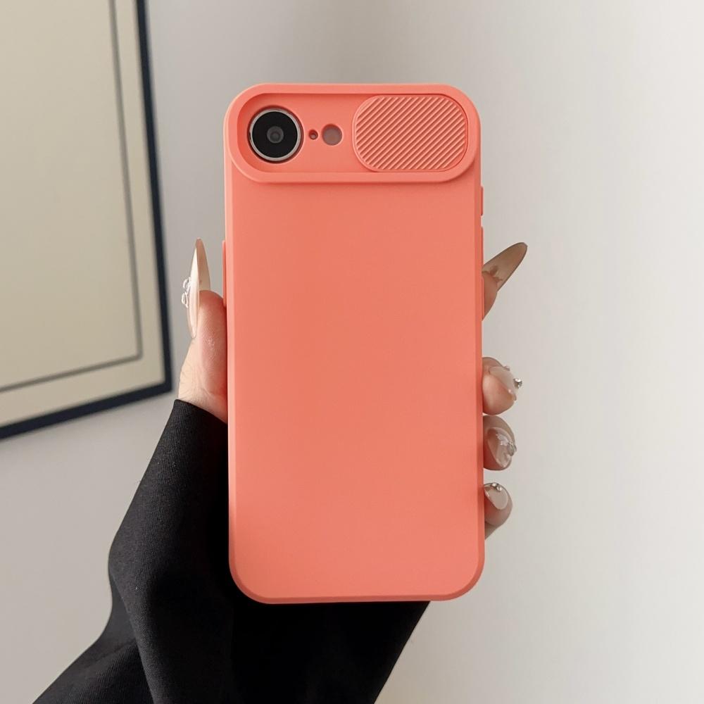 Soft Silicone Slide Camera Protection Case for iPhone 16 16E 15 14 13 12 11 Pro Max Plus X XS XR SE4 Mini TPU Shockproof Cover