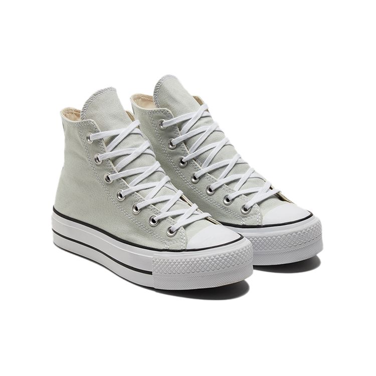 Converse Chuck Taylor All Star Lift Plateau High Light Silver Damen Sneaker Schwarz Weiß 572720C