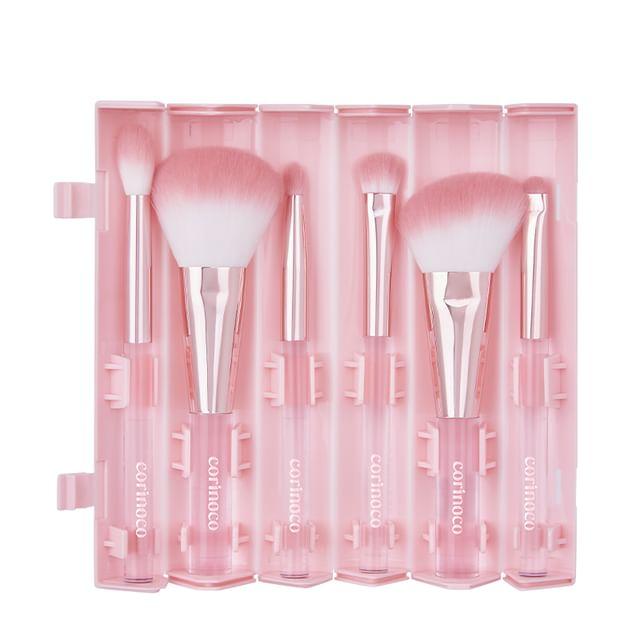 CORINGCO - Pink Roll Make Up Brush Set