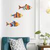 3 Stuks Houten Vissen Nautische Wanddecoratie, Zomer Rustieke Vis Wandkunst, Oceaan Kust Thema Vintage Hangende Strand Ornamenten voor Huis, Vakantiehuisje, Badkamer