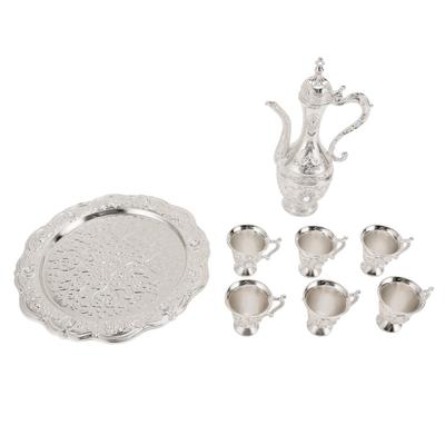 Set di Caraffa e Calici da Vino in Lega Antiruggine Squisito Decorativo Vintage Set di Caffettiera per Tè Festa in Casa
