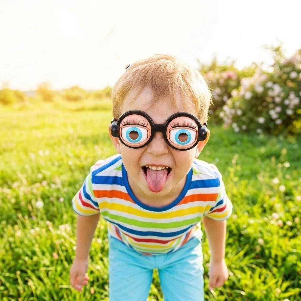 Pull String Funny Glasses Toys Plastic Material Novelty Glasses Crazy Eyes Props Halloween