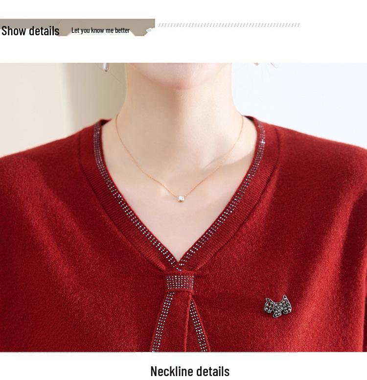Stilvolles Frühlings-Strickoberteil für Frauen mittleren Alters 2026 - Modisches Basisschicht-Pullover für Frühling und Herbst.