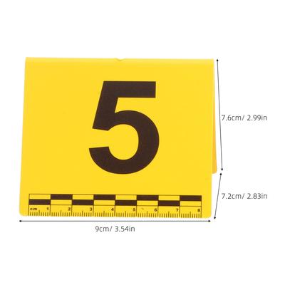 Physical Evidence Sign Crime Scene Number Placard Yellow Detective Birthday Party Decorations