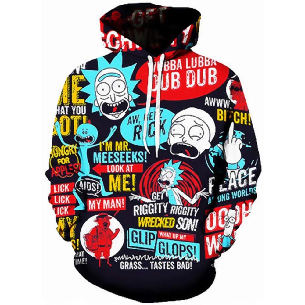 Cross Border Foreign Trade Rick and Morty Digital Printed Hoodie Hooded Men's Hoodie 3D Digital Printed Hoodie