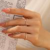 Bamoer 925 Silver Simple Gold Plated Finger Ring Full Zircons for Women Dazzling Stacking Rings Jewelry Party Gift