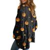 Halloween Crochet Pumpkin Sweater Women, Oversized Pumpkin Knit Pullover,Witch Hat Cozy Fall Sweater
