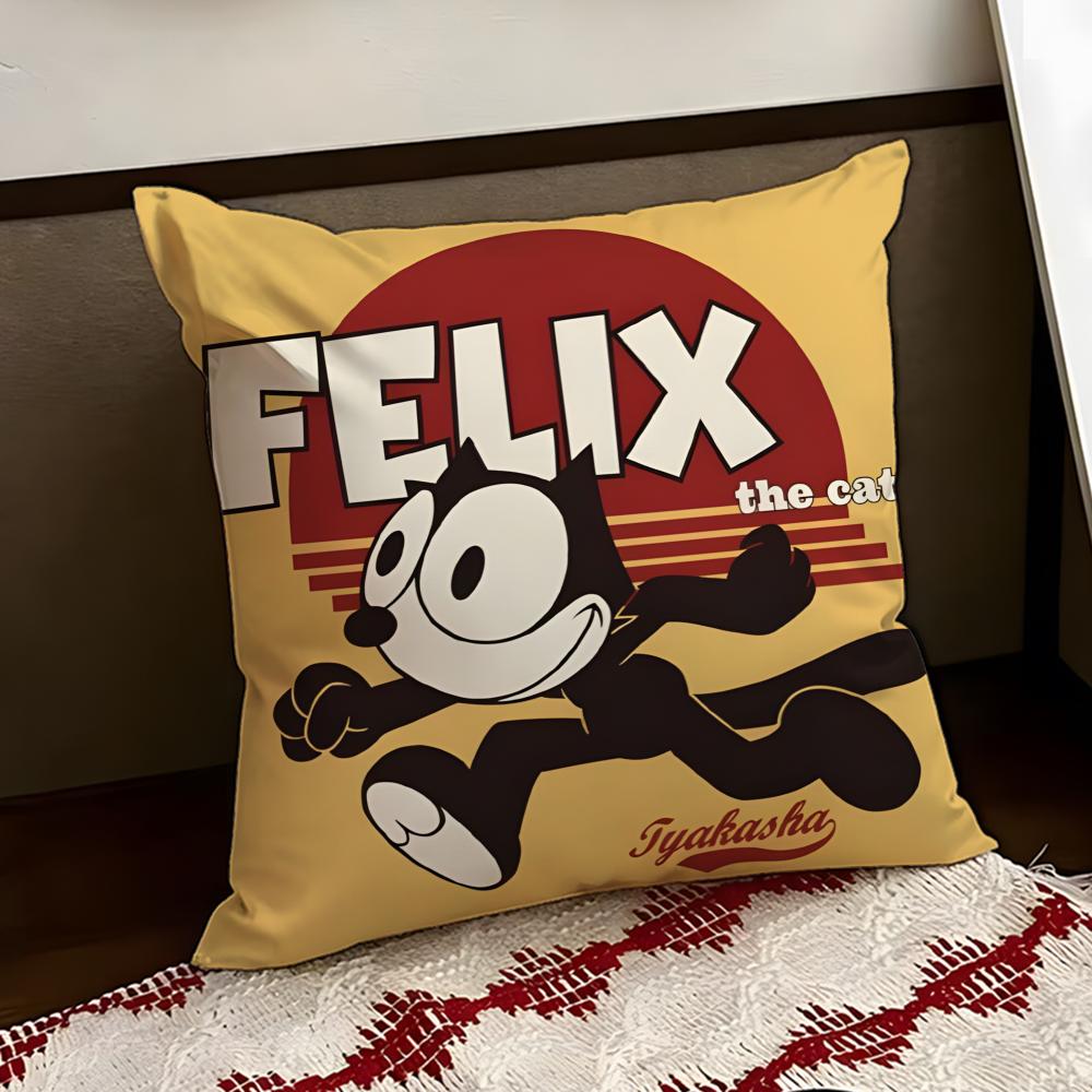 Cartoon FFelix the Cat Cushion Cover Reversible Soft Durable Pillow Cover Home Car MultiScene Use for Daily Comfort