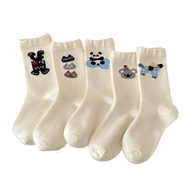 Cashmere Puppy Socks for Women, Thick, Warm, Trendy and Sweet Wool Socks, Cute Cartoon Mid-calf Socks