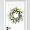 2025 Easter Spring Eggs Wreath Front Door Bunny Hanging Garland Eucalyptus Leafs Eggs Decoration For Festive Wall Decoration