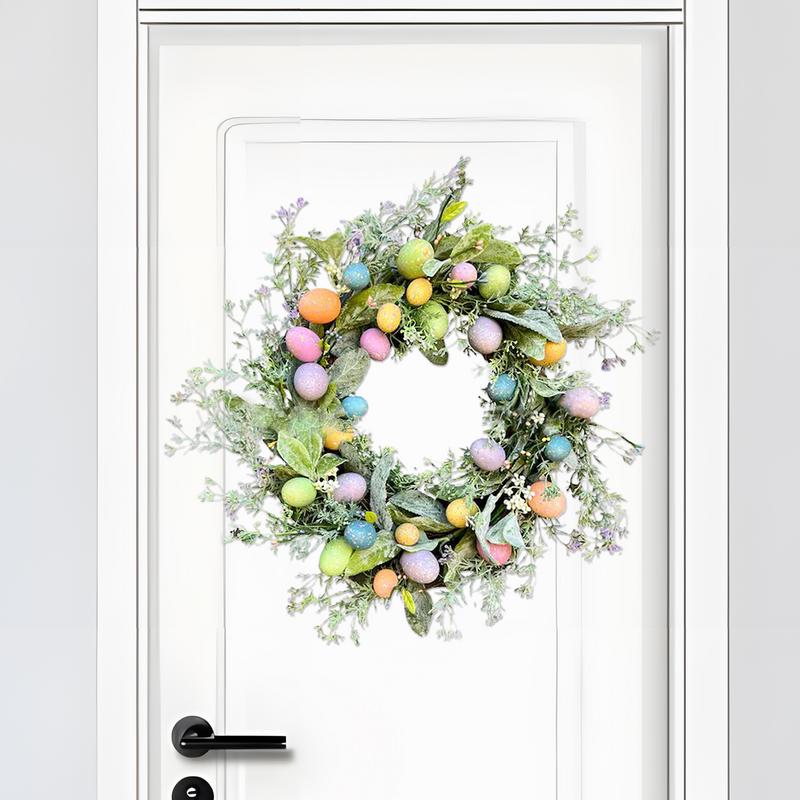 2025 Easter Spring Eggs Wreath Front Door Bunny Hanging Garland Eucalyptus Leafs Eggs Decoration For Festive Wall Decoration