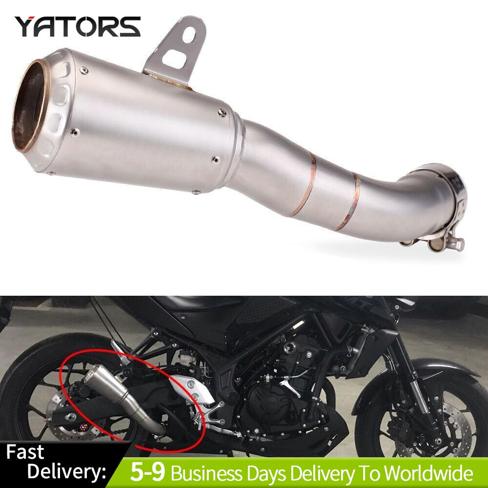 Exhaust Muffler Mid Link Pipe System Motorcycle For YAMAHA YZF R3 2013-2020 Exhaust Systems Exhausts Pipes