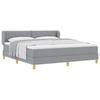 Box Spring Bed with Headboard Light Gray 180 X 200 Cm Fabric