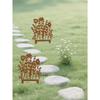 Wrought Iron Garden Stakes Metal Yard Art Outdoor Decor Lawn Flower Bed Plant Stakes Rustic Weatherproof Landscape Decoration for Patio Modern Home