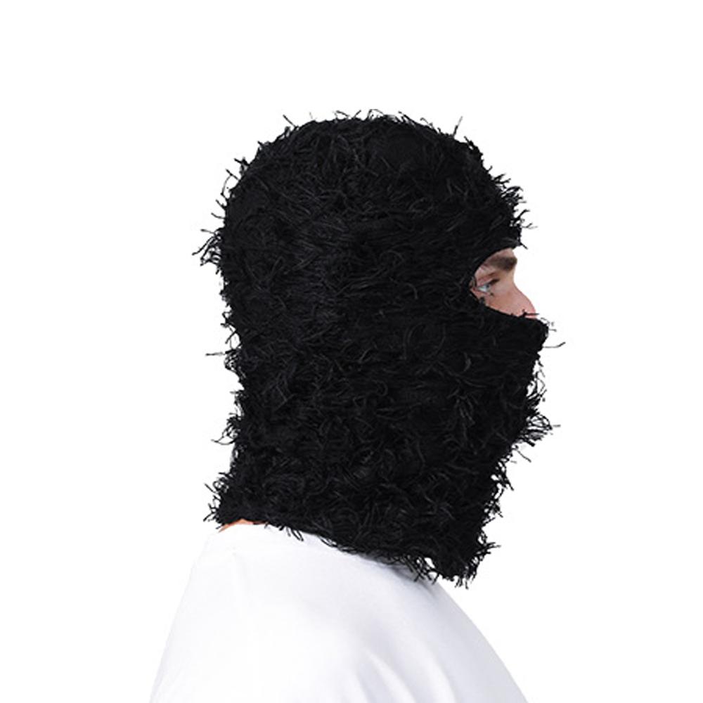 Comfortable Knitted Ski Mask Windproof Solid Color Winter Balaclava Warm Neck Hat Unisex